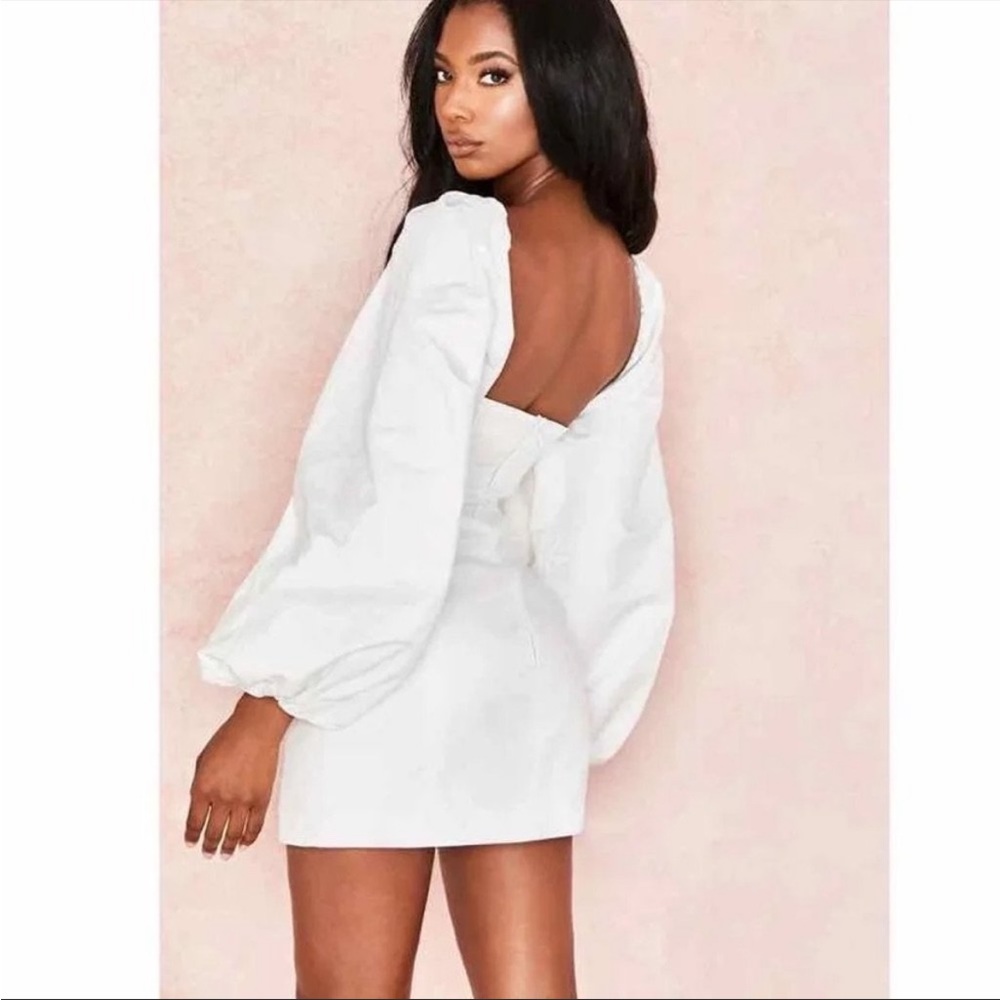 House Of CB ‘J´adore’ Cotton Puff Sleeve Mini Dress NWOT - Picture 11 of 13